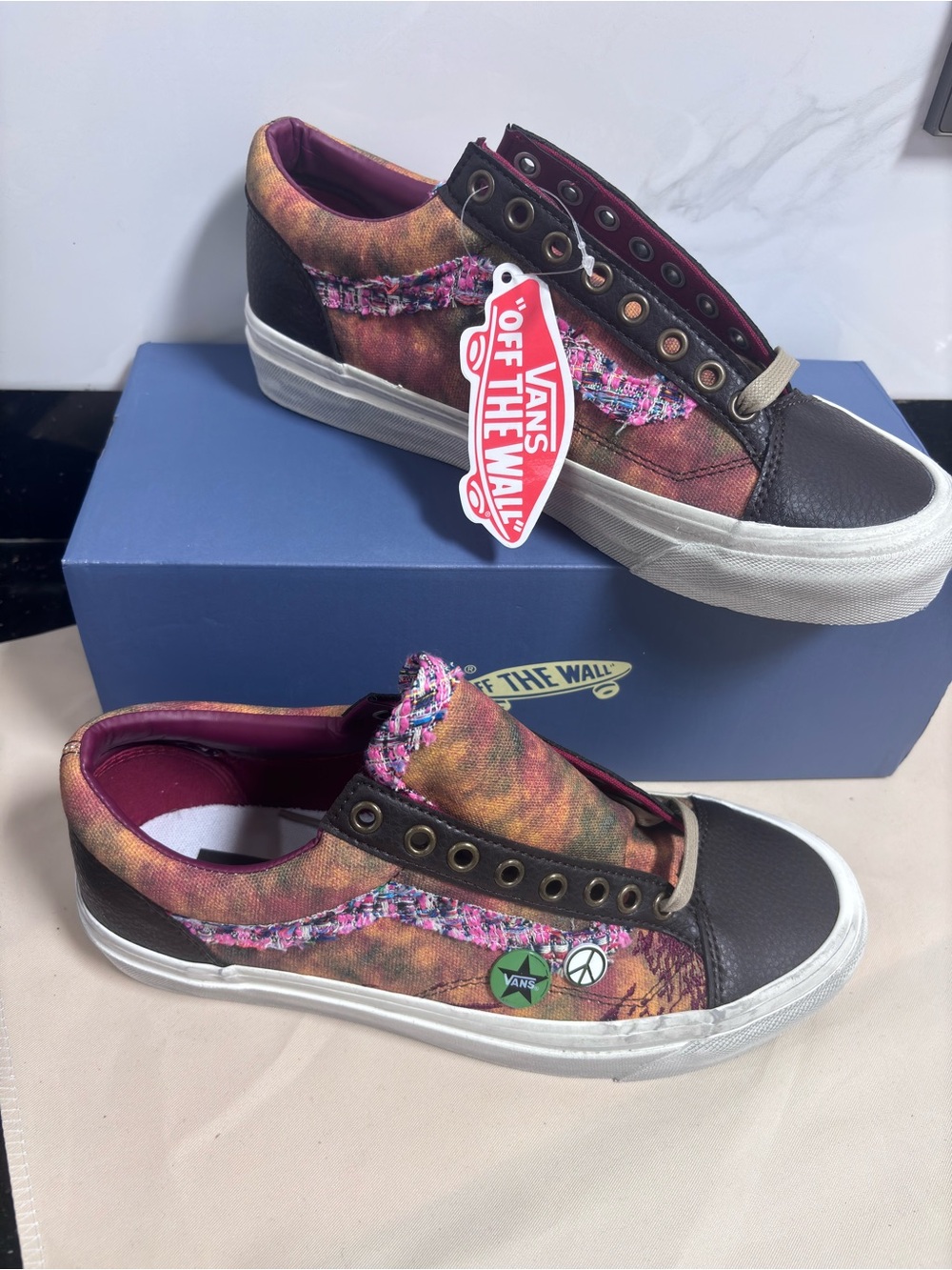 Vans Multicolor Tie-Dye Low Top Sneakers with Black Trim
